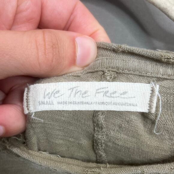 We The Free Green Peasant Baby Tee Sz S Short Sleeve Cotton Cottage - Picture 3 of 14